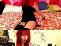 Une fille nue aux cheveux rouges en tchat sexe